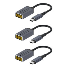 3X PD100W für   Square Jack auf USB Type-C Konverter-Ladekabel, Kompatibel mit  Laptop-Ladegerät
