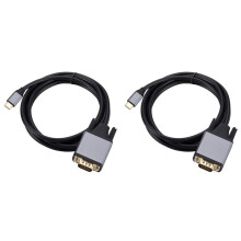 2X Câble TYPE C Vers VGA Adaptateur USB 3.1 Vers VGA Cordon D'Écran HD 10 Gbit/S pour Moniteur D'Ordinateur Portable PC