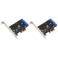 2X PCI Express USB 3.0 19 Pin Expansion Card PCIE 1X to 2 USB 3 19 Pin Adapter Internal USB3 20Pin Hub Header