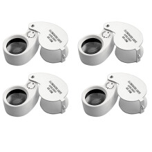 4X Jubilerski Lupa Szklana 40X25mm Lupa do Oczu 2 Diody LED Światła