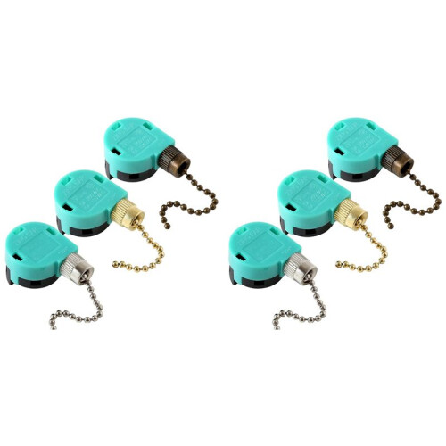 6Pcs ZE-268S6 Ceiling Fan  3 Speed 4 Wire for Ceiling Fans and Wall Lights Pull Chain  Replacement Bronze 1