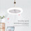 2X Ventilatore da Soffitto con Telecomando e Luce 30W LED Fan Fan  Silent Ventilatore da Soffitto Convertitore E27 Base Grigio 6