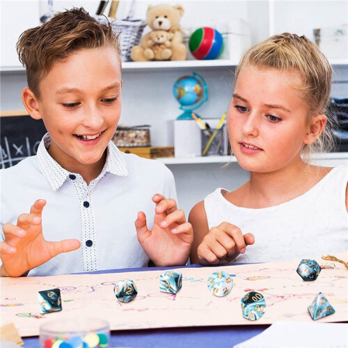 21 Stycken Tärningssats Polyedrisk Tärningssats Rollspelstärningar för DND Pathfinder Rollspel RPG 2