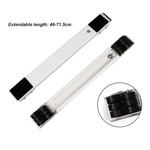 2X Washing Machine Base Stand Trolley Feet Movable Adjustable Telescopic Fridge Stand Wheel White 1