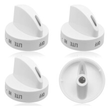 Lot de 4 Boutons de Commande Blancs pour Cuisinière pour et pour (Référence 316442512)