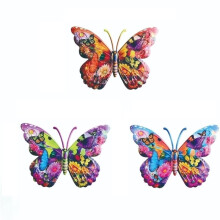 Décoration Murale Papillon en Fer Forgé, Colorée, à Suspendre, pour Jardin ou Clôture Extérieure, Résistante Aux Intempéries