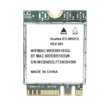 Placa de Rede RTL8852CE WiFi 6E M.2 5400Mbps 5.4 Adaptador Wi-Fi Sem Fio Tri Band 2.4/5/6GHz para Win10/11
