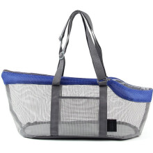 Sac de Transport Pliable pour Chats et Chiens - Sac de avec Bandoulière, Maille Respirante Bleue