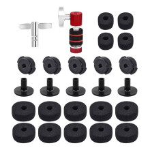 26 PIEZAS de Accesorios de Repuesto para Platillos, Embrague de Hi-Hat Estándar y Fieltros para Soportes de Platillos y Tuercas de Plástico para