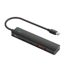 Hub USB 3.2 Gen2 10Gbps USB A Tipo C com 4 Portas, Divisor e Adaptador Multiportas para Laptop e PC