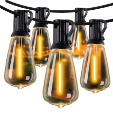Luzes Solares de Corda para Uso Externo, Luzes de Pátio À Prova D'Água com Energia Solar, Lâmpadas LED e Controle Remoto para Quintal