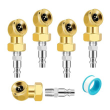 4 Stuks 1/4Inch Air Chuck Bandenspanning Caps Draagbare Air Chuck Gesloten Messing Bal Inflator voor Inflator Gauge Compressor