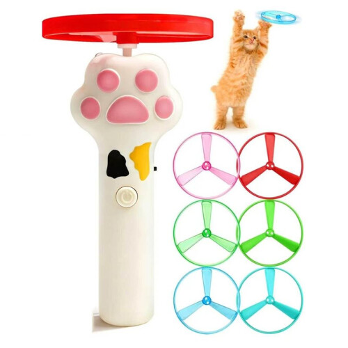 Lanceur de Disques Interactif pour Chats, Comprend 6 Disques Souples et Flexibles pour Chats D'Intérieur 2