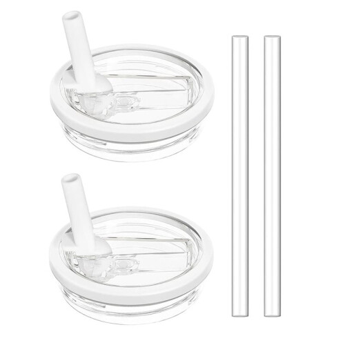 2 Pack Lid Replacement 40oz, with Leak Proof and Flip Straw Lid, Cup Accessories 2