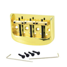 Chevalet Court de Style Vintage Demi-Taille pour Guitare Électrique TL avec 3 Pontets en Laiton - Pièces de Rechange pour Chevalet