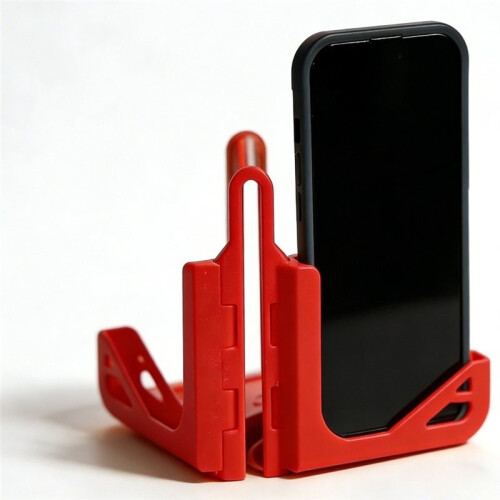 Suporte Dobrável para Celular, com Encaixe em Cerca, Multiângulo, Portátil, Vermelho. 1
