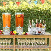 6.5L Ice Bucket for Parties, Portable Drink Bucket for Cocktail Bar, Plastic Champagne Cooler for Beverage/Wine/Beer