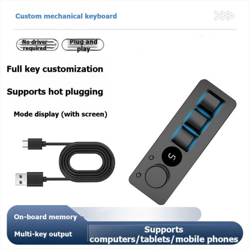 Keyboard 3-Key Lighting Effects with Knob Desktop Digital Broadcasting Universal PC Multimedia Keyboard 1