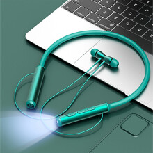 Open-ear Bluetooth-hoofdtelefoon met beengeleiding, zaklamp, draadloze nekband voor sport en gaming, krachtige bas, ruisonderdrukking en lange