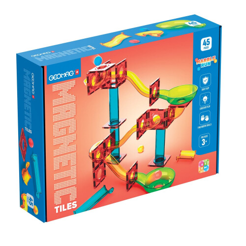 Magnetische tegels knikkerbaanset, 45 stuks 1