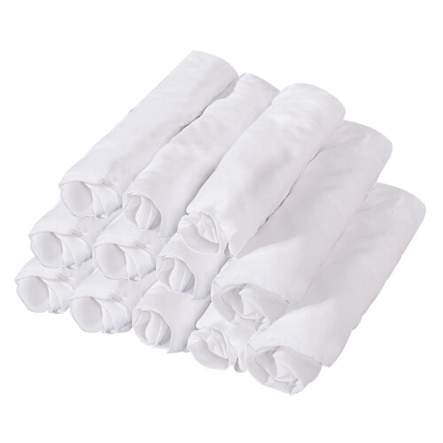 DOLITY Lot de 12 housses d'appui-tête de table blanches 2