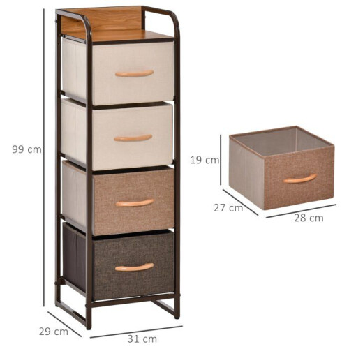 Commode de rangement compacte 31 x 29 x 99 cm gain de place anti basculement 1