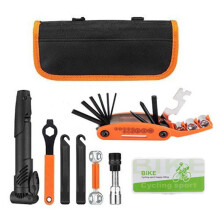Kit de Reparación de Bicicletas de 35 Piezas con Bomba de 80 PSI para Bicicletas de Montaña/Carretera - Incluye Parches para Neumáticos, Palancas,