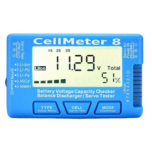 RC CellMeter8 1S-8S Battery Capacity Voltage Test Meter for LiPo Li-Lon NiMH Meter