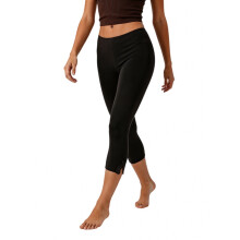 (S, Black) Women Yoga Capri Leggings, Lace Patchwork Hem 3/4 Length Pants Cropped Trousers for Fitness Workout