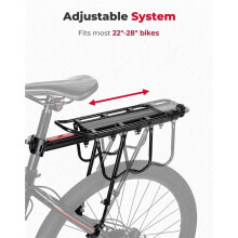 Rear Bike Rack for Bicycle - Aluminium Alloy Bike Rack for Back of Bike Cargo Rack Carrier for 22-28 Inch Bicycles, 1 PC