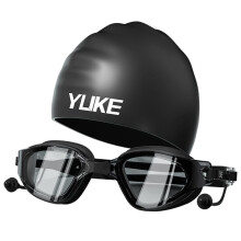 YUKE Anti Fog Swimming Goggles with Swim Cap No Leaking Large Frame Protection for Adults Easy Adjustable Clear Vision A