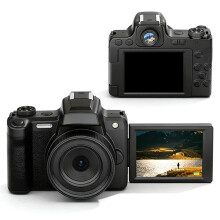 68MP HD Digital Camera with Flip Screen Viewfinder Knob & Beauty Function DSLR Digital Camera for Vlogging Recorder