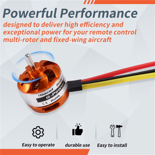 D2822 Brushless Motor Brushless Outer Rotor Motor Suitable for Remote Control Multi-Rotor Fixed-Wing Aircraft 1450KV 2