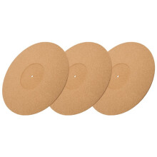 3 Pieces Cork Turntable Mats with High Fidelity for Vinyl LP Record Players Audiophile Reduce Noise