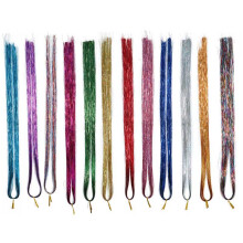 Haar Tinsel Strands Kit, Tinsel Hair Extensions, Fairy Hair Tinsel Kit voor Dames Meisjes met Gereedschap (12 Kleuren)