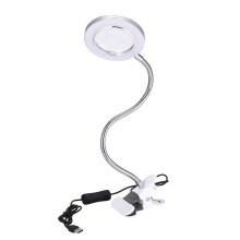 Desk Table Top 8X Magnifying Glass Beauty Nail Salon Tattoo Magnifier Lamp Light