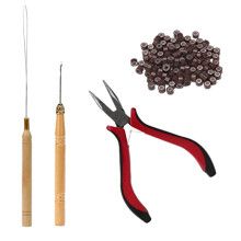 1 Conjunto de Kit de Ferramentas de ExtensãO de Cabelo Grampo Gancho Pino TraçãO 200PeçAs MiçAngas Anel Micro-Silicone AcessóRios Ferramentas
