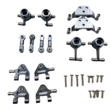 Metall Verbesserte Teile Lenkung Cup Swing Arm  Plate Set für  P929 P939 K969 K979 K989 K999 1/28 RC Auto, Grau