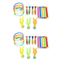 Diving Toys Underwater Sinking Swimming Pool Toy, Diving Rings & Sticks, Torpedoes, Water Grass, for Kids (Pack Of 32)