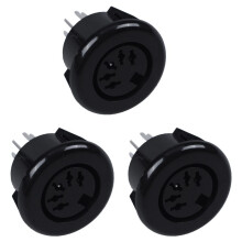 3X Female 5 Pin DIN Plug Panel Mounted Keyboard Cable Connector Adapter