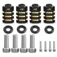 RC-Messing-Distanzstücke Rad-Sechskant-Nabenverlängerungen für TRX4 TRX6-Räder Verlängerungs-Sechskantantriebsadapter (+15 mm Dicke)