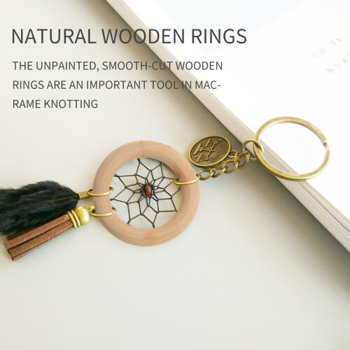 Natural wooden rings, diameter 50mm 1