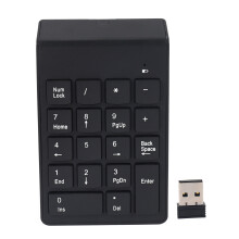 Numeric Keypad,18 Keys Wireless USB Number Pad Keyboard With 2.4G USB Numeric Receiver for Laptop Desktop PC Notebook - Black