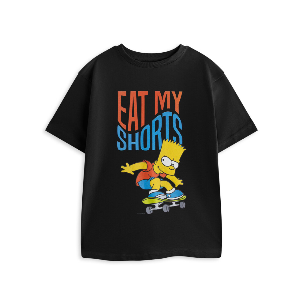 The Simpsons (7-8 Years) Short Sleeved T-Shirt (Boys Black)