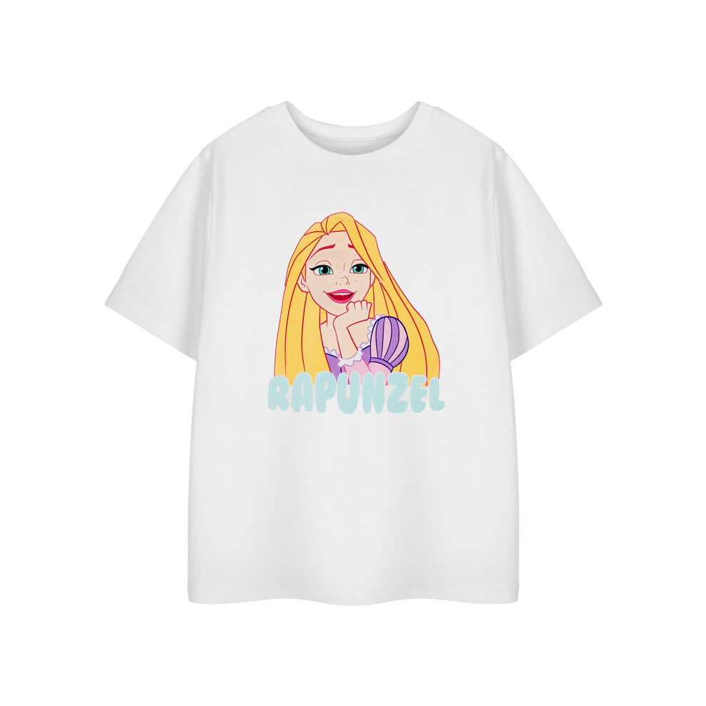 Disney (5-6 Years) Tangled Short Sleeved T-Shirt (Girls White)