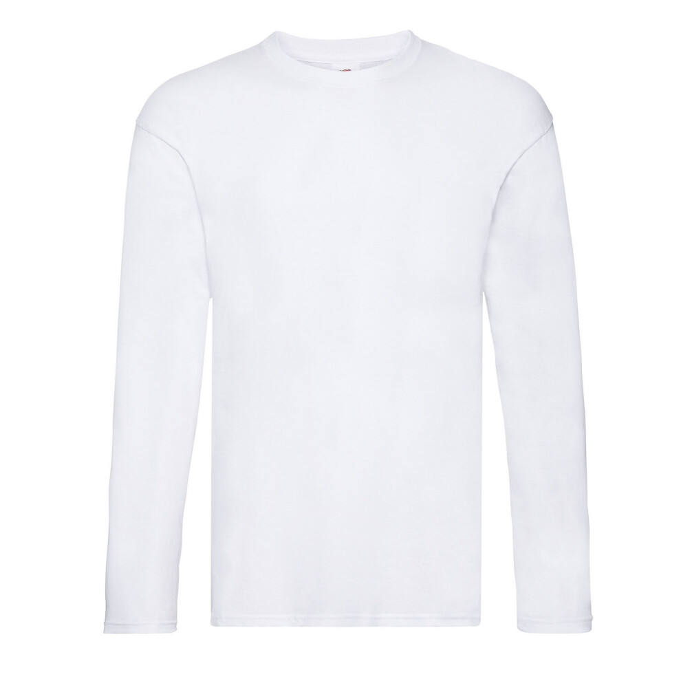Fruit Of The Loom (L, White) Mens Original Long-Sleeved T-Shirt