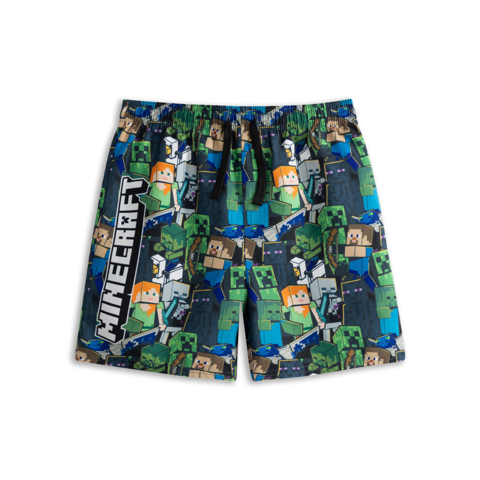 Minecraft (5-6 Years) Swim Shorts (Boys Green)