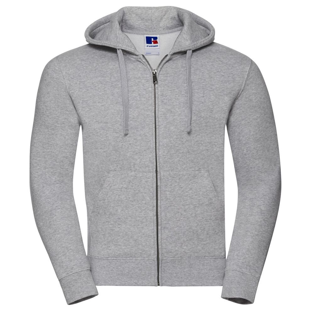 Russell (Xs, Light Oxford) Mens Authentic Full Zip Hoodie