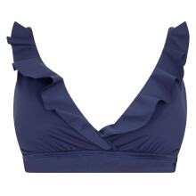 (12 UK, Navy) Ralph Lauren Womens/Ladies Ruffled V Neck Bikini Top