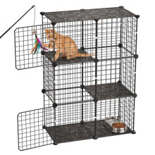 Binnenkooi voor katten - DUOKU - 97DMSUK12601 - 3 niveaus modulair - Staal Q195 - 71,1x35,5x104,1 cm